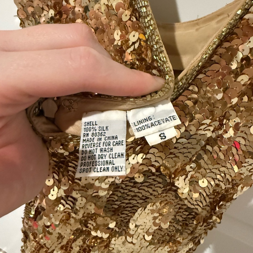 Vintage Sequin Beaded Flapper Dress Size Small - Picture 3 of 4